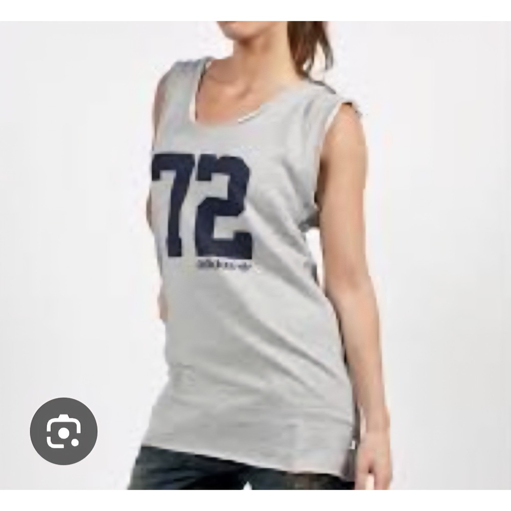 Adidas 40 Years Trefoil Logo Sleeveless Hoodie Womens M Gray Blue Y2K‎ Retro